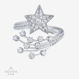 热销求婚结婚S925银莫桑石镀铂金婚戒