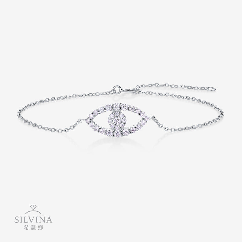 风S925纯银镶莫桑石手链灵动精工高版时尚百搭网红手饰