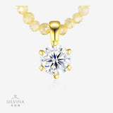 新款莫桑石项链夏季锁骨链轻奢小众设计颈链配饰品