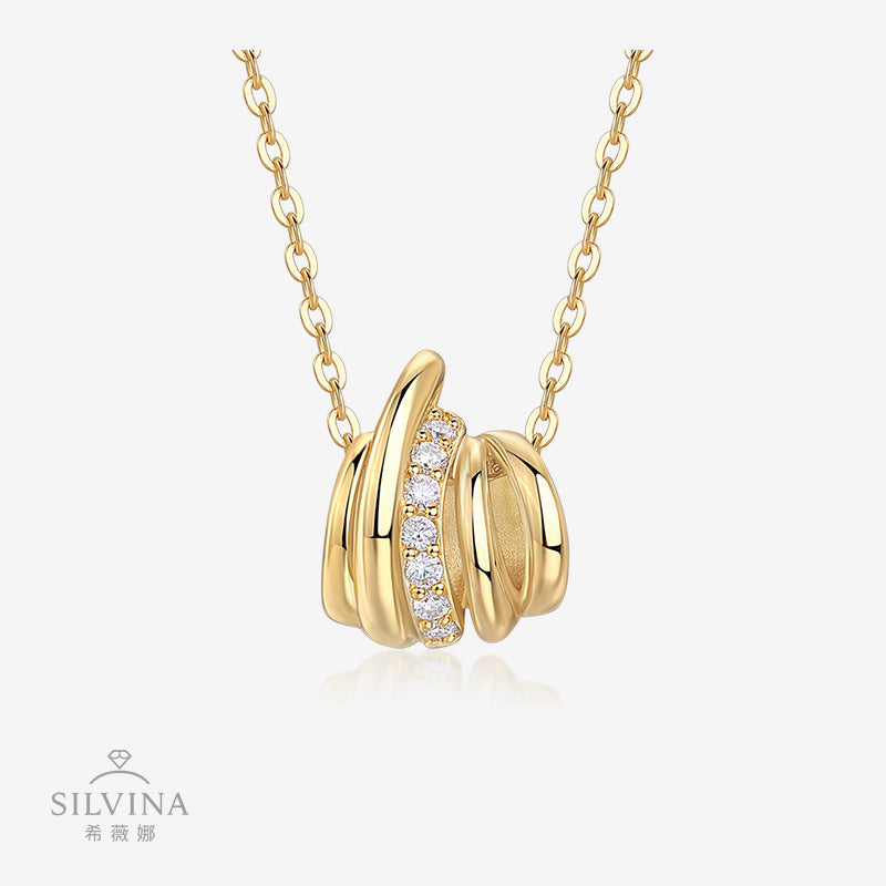 真莫桑石电镀18k项链ebay拼多多项链纯银流苏S925吊坠女