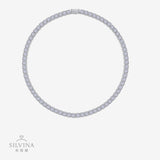 锁骨链925银嘻哈弹簧项饰潮流镶嵌莫桑古巴项链