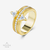 新款外热销S925纯银莫桑石戒指轻奢时尚简约百搭指环女