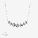 s925纯银莫桑石吊坠女经典莫桑石一克拉项链女锁骨链