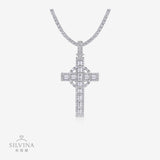 新款S925纯银莫桑石圣洁之光吊坠项链时尚项链饰品男