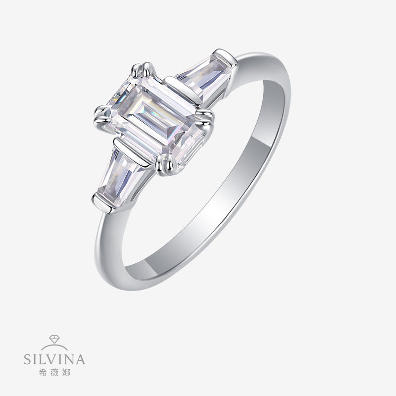 新款S925银契约信条戒指莫桑石戒指