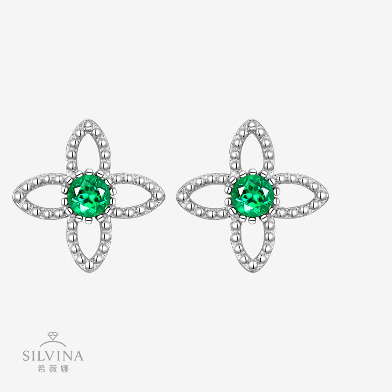 闪亮S925纯银森系淑女蝴蝶耳环轻奢镶莫桑石蝴蝶耳钉女