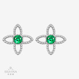 闪亮S925纯银森系淑女蝴蝶耳环轻奢镶莫桑石蝴蝶耳钉女