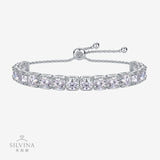 闪耀莫桑石手链 925纯银简约奢华百搭时尚网球可调手链