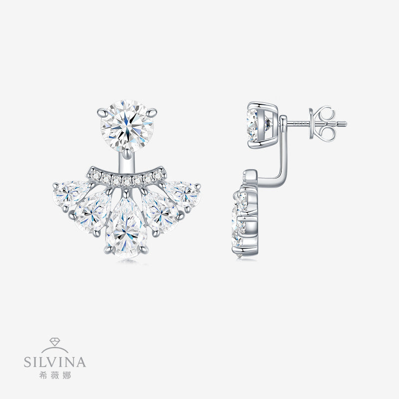 S925纯银耳饰简约气质百搭精致一式两戴耳钉女