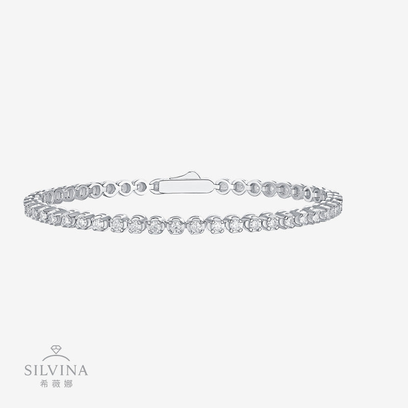 纯银S925手链莫桑石轻奢网球链女