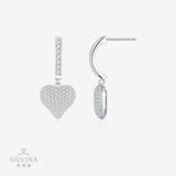 新款S259银时尚爱心莫桑石耳扣精致轻奢立体心形耳环女