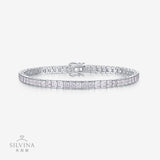 男女手链S925银莫桑石镀铂18k白金网球手镯手链