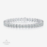 网红满镶莫桑石手链S925纯银单排网球嘻哈风手饰女