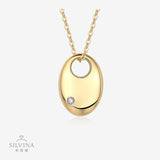 美客多s925纯银莫桑石18k黄吊吊坠饰品