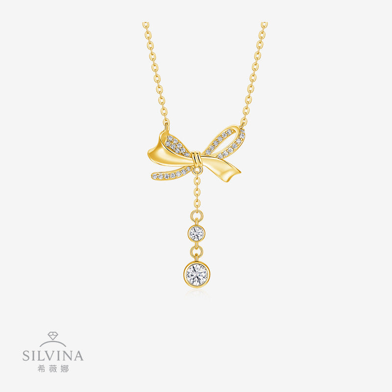 网蝴蝶结甜美彩虹云朵轻奢风颈链吊坠小众设计感项链吊