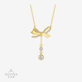 网蝴蝶结甜美彩虹云朵轻奢风颈链吊坠小众设计感项链吊