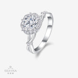 时尚925银全莫桑镶嵌戒子高版本 莫桑石轻奢小众女戒