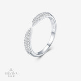 设计师款蛇形莫桑石开口戒优雅百搭时尚手饰品戒指女