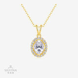 s925银莫桑石V形结婚订婚聚会吊坠项链