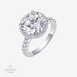 热销5克拉女戒S925银全莫桑石电镀铂金批發时尚女