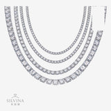 925纯银项链嘻哈夸张多尺寸莫桑石项链网球链