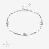 手链简约轻奢单排闪女纯银S925莫桑网球手链女