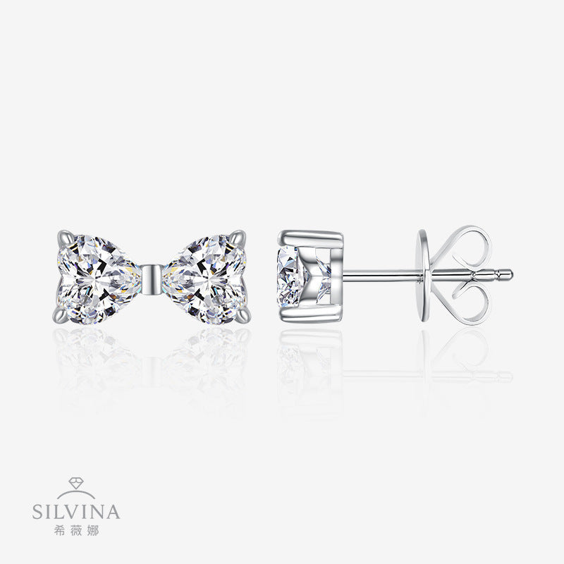 小众18k金925通体纯银蝴蝶耳钉饰品女