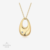 热销莫桑石项链电镀金色小众925纯银吊坠女