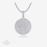 S925纯银镶嵌莫桑嘻哈吊坠个性搞怪大号夸张可穿网球链项坠