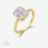 高级轻奢热销莫桑石金色简约指环925银戒指女小众女戒