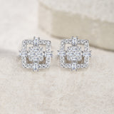 新S925纯银莫桑石耳钉小众轻奢耳饰品耳环女