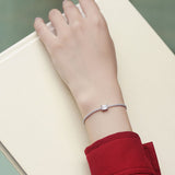 精工纯银925银镀白金适合日常佩戴轻奢莫桑石手链女