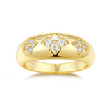 热销S925银镀金色指新款莫桑石时戒指女婚戒