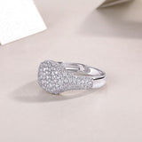 莫桑石18k戒指婚戒 S925纯银莫桑石指嘻哈潮流男戒