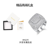 新款嘻哈HIPHOP指环S925纯银真空镀金莫桑镶嵌KUYA国王戒指