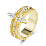 新款外热销S925纯银莫桑石戒指轻奢时尚简约百搭指环女