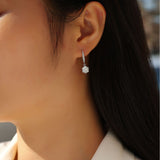 S925银莫桑石跳动的风耳坠耳饰耳环