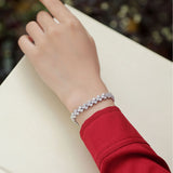 风热销雪花手链S925纯银莫桑石轻奢网球手链