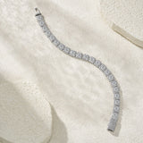 嘻哈方形S925纯银莫桑石手链轻奢时尚个性搭配饰品男女款