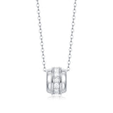 s925纯银莫桑石吊坠女经典莫桑石一克拉项链女锁骨链