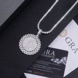 嘻哈夸张吊坠 925银莫桑石电镀白金配网球链吊坠