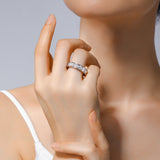 周家时尚指环纯银莫桑石闭口戒指指圈女