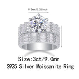 S925银精致戒指饰品莫桑石组合叠戴戒子