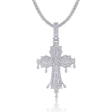 S925纯银镶嵌莫桑嘻哈吊坠个性搞怪大号夸张可穿网球链项坠