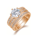 热销S925银闭口戒指3色莫桑石叠戴婚戒套戒