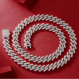 现批夸张嘻哈项链 14mm男士s925银莫桑石古巴项链