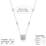 轻奢S925银镶莫桑石项链女简约百搭吊坠女士几何吊坠