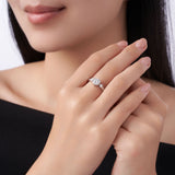 新款S925纯银莫桑石指环轻奢小众设计生日礼物戒指