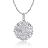 嘻哈夸张吊坠 925银莫桑石电镀白金配网球链吊坠