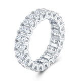 新款S925纯银椭圆蛋形满圈戒指戒莫桑石时尚百搭指环银饰女